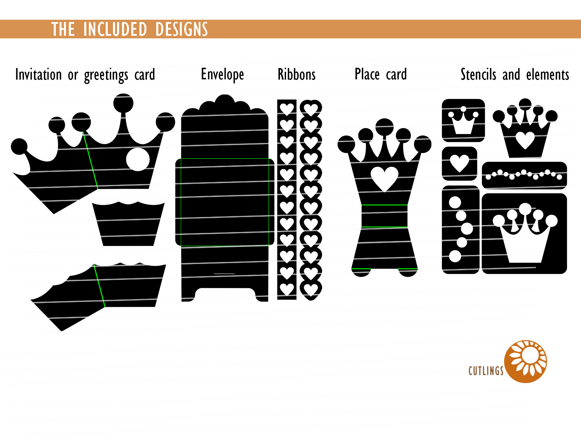 Princess crown card design overview