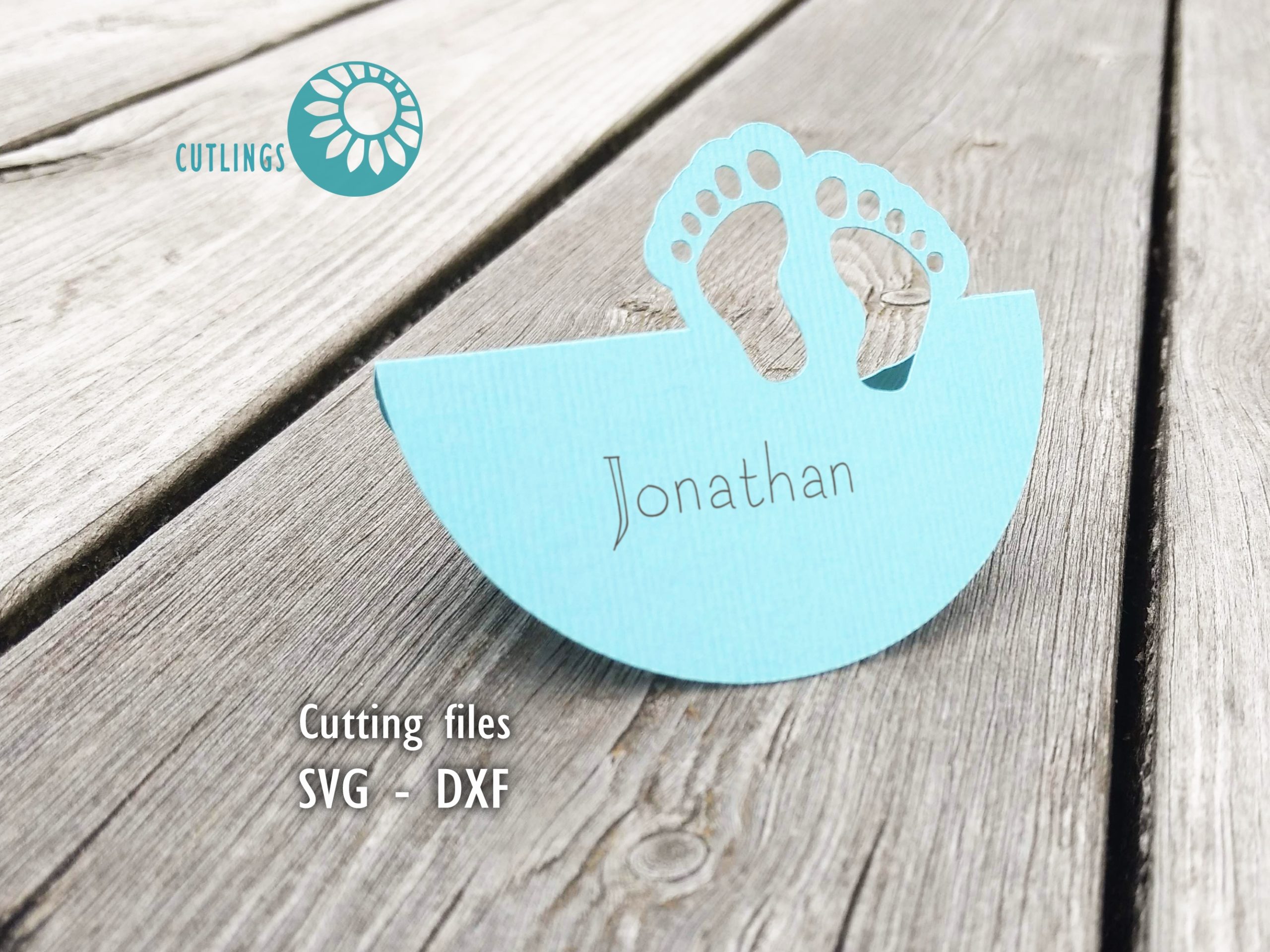 Baby feet place card
