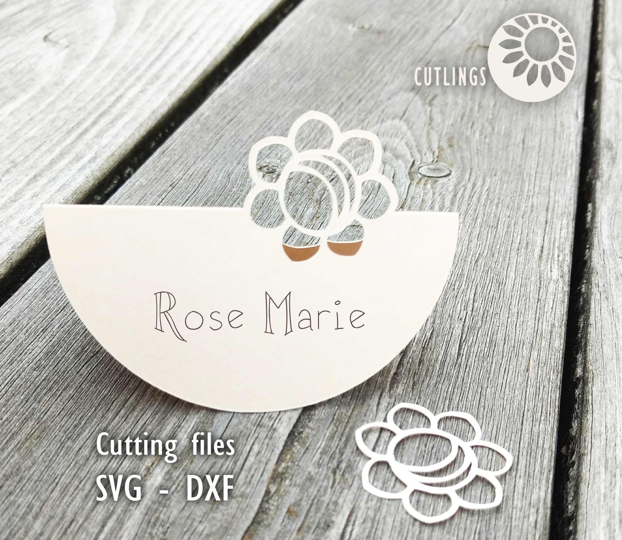 flower place card cutting file